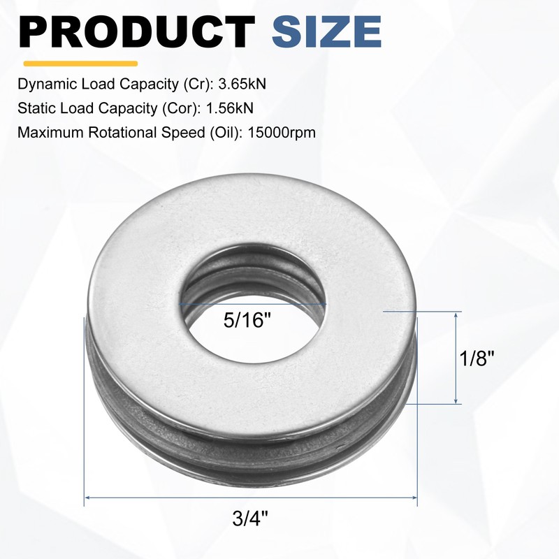 10 Set 5/16"x3/4"x1/8" NTA512 Thrust Needle Roller BEARINGS with 20 Washers gallery
