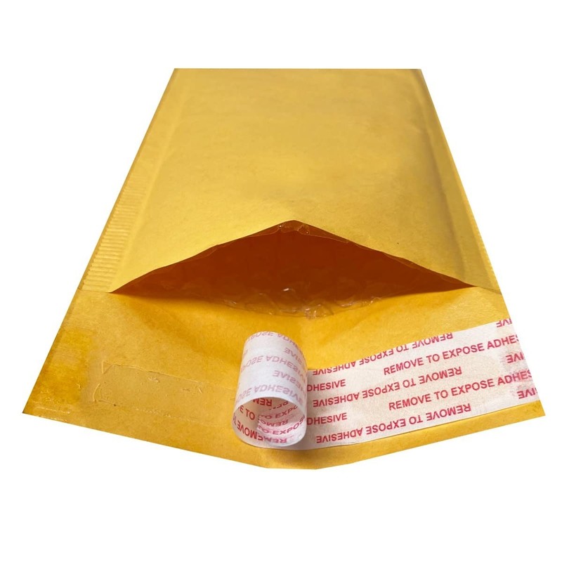 100 Kraft BUBBLE Mailers 4x8" - #000 Self-Sealing Padded Envelopes Bags gallery