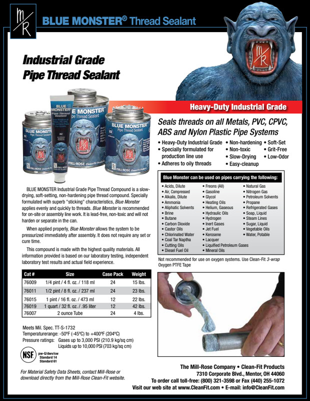 New Blue Monster 76017 1 Quart (32 OZ) Industrial Grade Thread Sealant with PTFE gallery