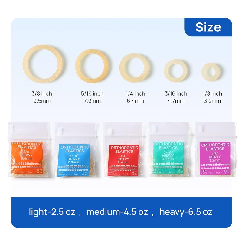 JMU Dental Orthodontic Elastics Intraoral Elastic Bands Latex Braces 100pcs/pk gallery