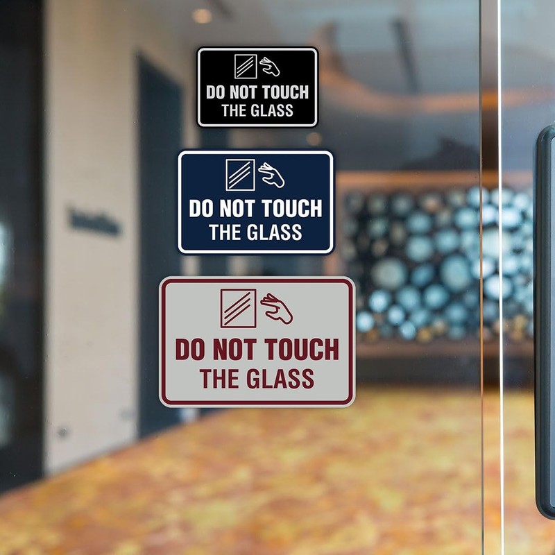 Signs ByLITA Classic Framed Do Not Touch The Glass Wall or Door Sign gallery