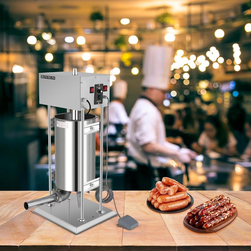 Vertical Electric Adjustable Speed Sausage Filler Stuffer, 15.4LBS/10L Capacity gallery