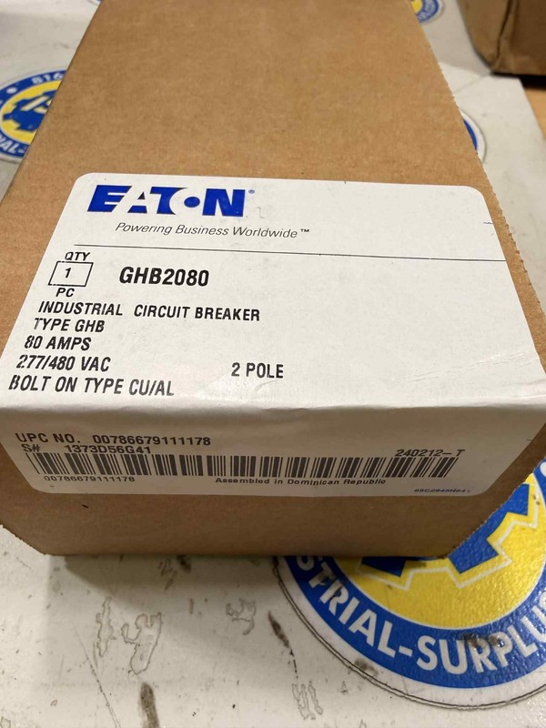 Eaton GHB2080 2-Pole 30Amp 480V Circuit Breaker – Black New In Box