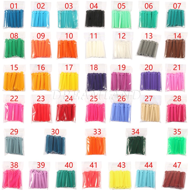 1040Pcs/Bag Dental Orthodontics Ring Elastic Latex Bands Ligature Ties 43 Colors