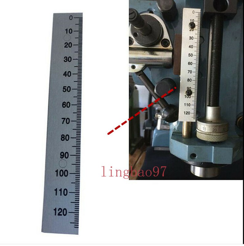 Bridgeport Milling Machine B159 0-120mm Depth Feed Rod Scale Ruler Aluminum