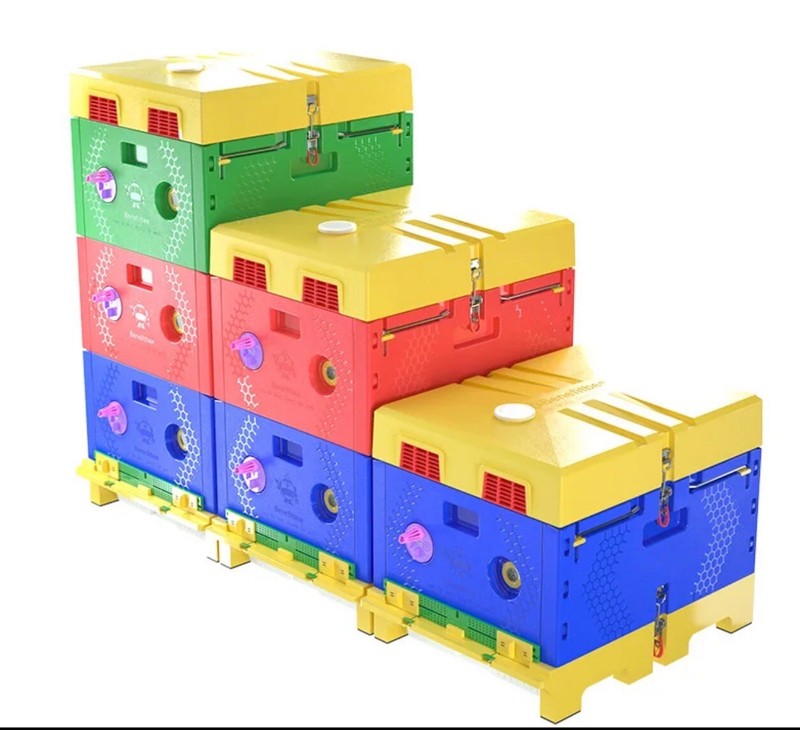 BeeHive Plastic Langstroth Size ,3 layers INSULATED Plastic Beehive (OPEN BOX) gallery