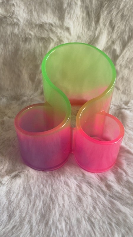 Pink, Green Neon Pencil Holder Desk Organizer EPOXY RESIN