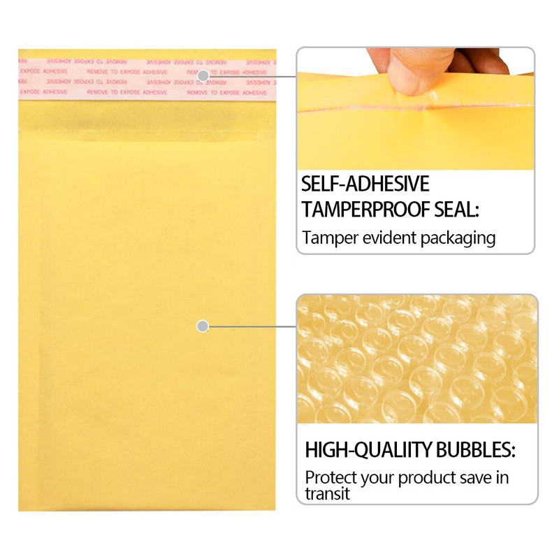 25/50/100/200/500 Kraft Bubble Mailers Padded Envelope Shipping Bags All Size US gallery