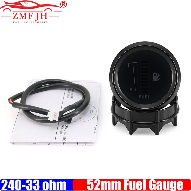 2"52mm Fuel Level Gauge 10 LED Oil Tank Level Meter 240-33ohm with LED Light gallery