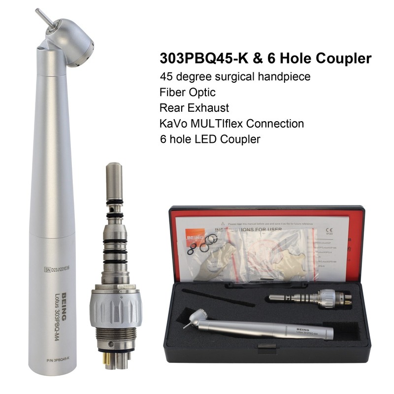 BEING Dental 45° Angle Surgical Handpiece Fiber Optic Kavo Multiflex NSK PTL LED gallery