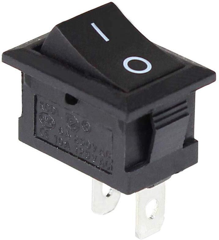 Rocker Switch 2 PIN ON-OFF SPST 125VAC/10A 250VAC/3A 21x15mm BLACK KCD1 2/5/10PC gallery