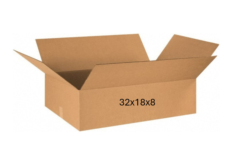 32″ x 18″ x 8″ CARDBOARD BOX – 200 lb – SINGLE BOX