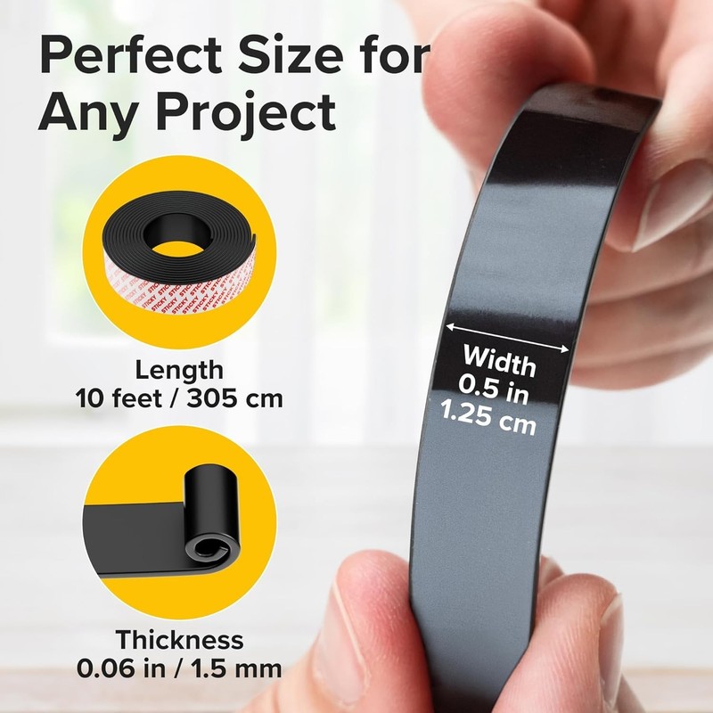 Super Sticky Magnetic Tape 10ft x 1/2in for Easy DIY Crafts & Organization gallery