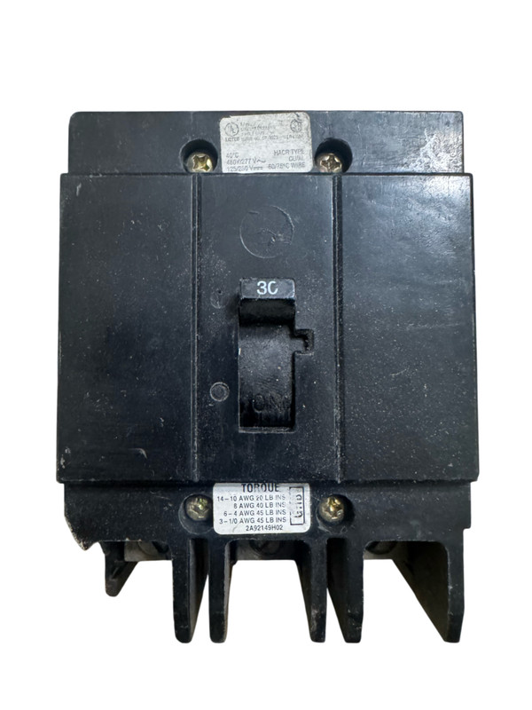 Eaton GHB3030 Series C 30A 3-Pole 480Y/277V Bolt-On Circuit Breaker *CHIPPED*