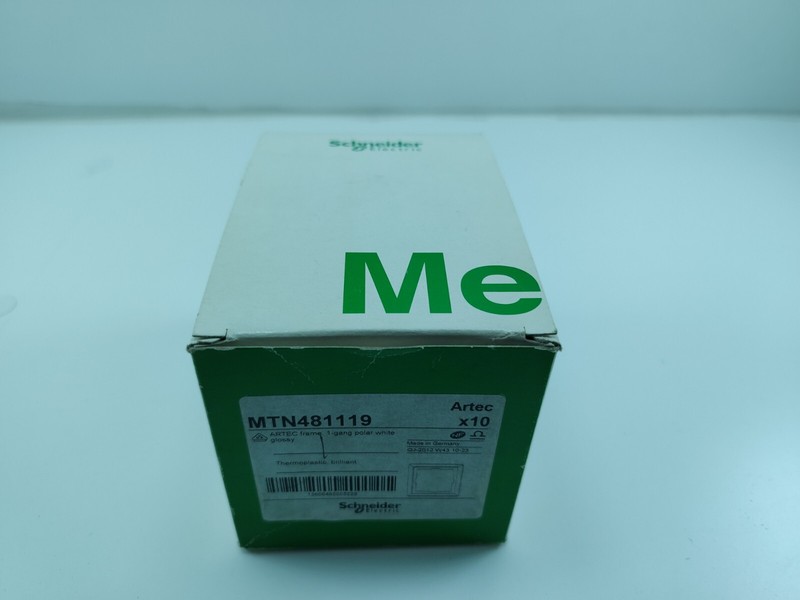SCHNEIDER ELECTRIC MTN481119 Artec Frame 1-Gang Polar White Glossy PER 1PC gallery