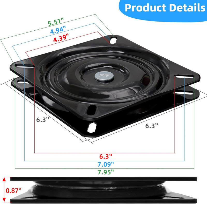 Boat Seat Swivel Mount,360 Degree Boat Seat Swivel for Jon/Fishing/Kayak/Bass/Po gallery