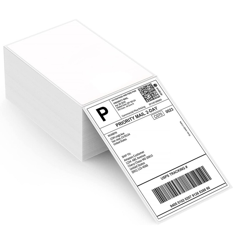 500 4×6 Fanfold Direct Thermal Shipping Labels Perforated for Zebra & Rollo