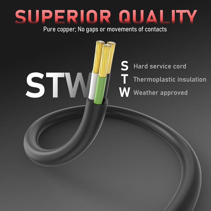 8 AWG Welder Extension Cord 15ft 250V, NEMA 6-50P to 6-50R Heavy Duty gallery