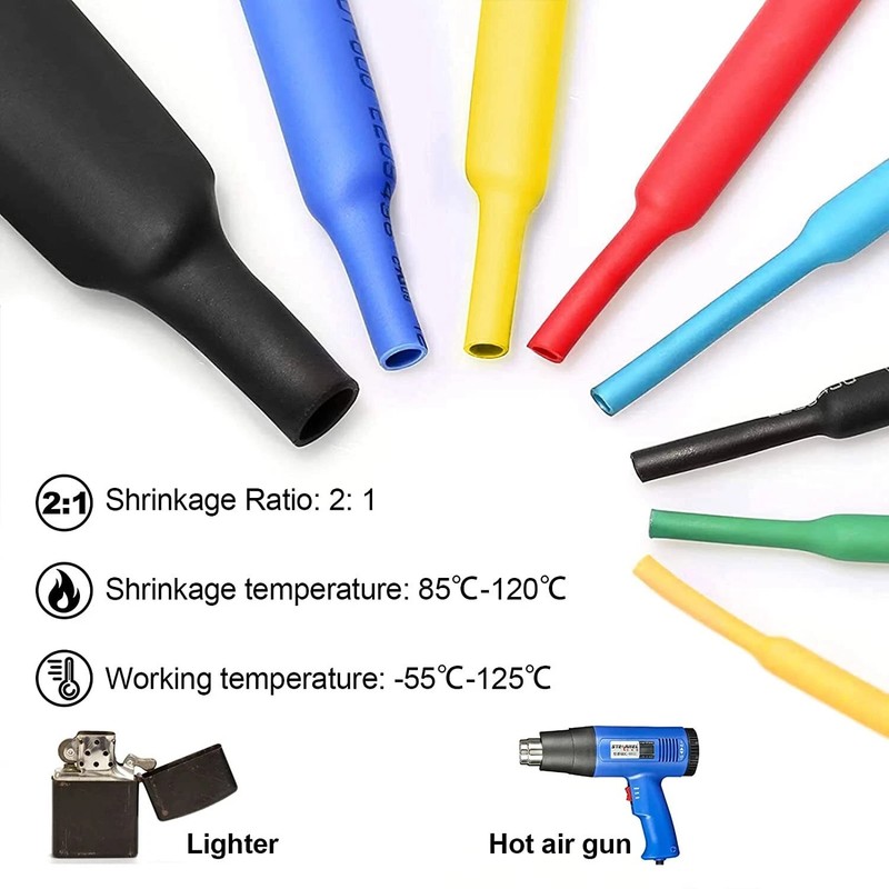 560Pcs HEAT SHRINK TUBING Insulation Shrinkable Tube 2:1 Wire Cable Sleeve W BOX gallery