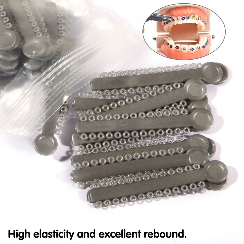 1040 Dental Orthodontic Ligature Ties Elastic Rubber Band Black/Rainbow Colors gallery