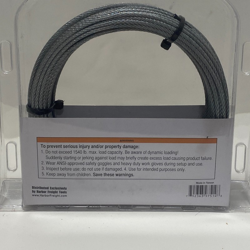 Galvanized Metal 100 Foot 3mm (1/8") Wire Cable 1,540 lbs Aircraft Grade Fused gallery