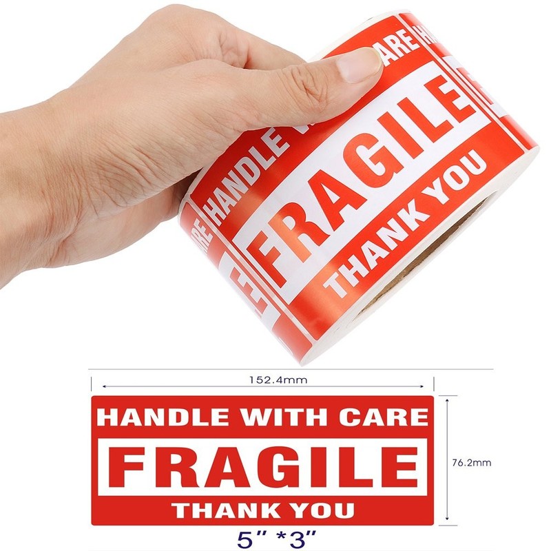 4 Rolls 500/Roll 3x5 Fragile Stickers Handle with Care Thank You Shipping Labels gallery