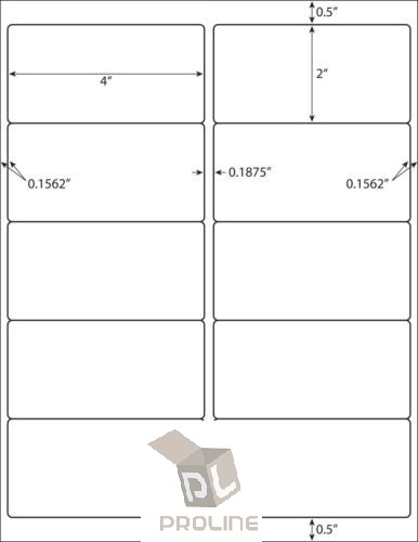 1000 Shipping Address / Amazon FBA Labels / 10 Per Sheet 10UP 4″x2″ 100 Sheets