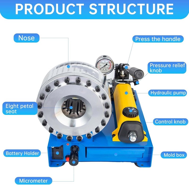 Hydraulic Hose Crimper Pipe Clamping Machine With 8 Sets Dies 10mm-30mm 5600KN gallery