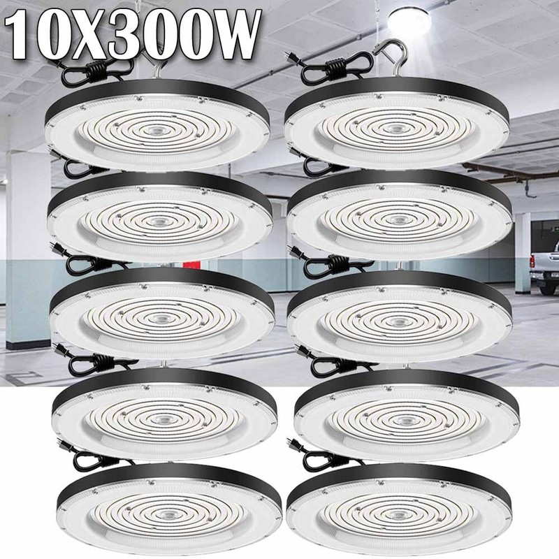 10 Pack 300W UFO Led High Bay Light Commercial Industrial Warehouse Shop Lights