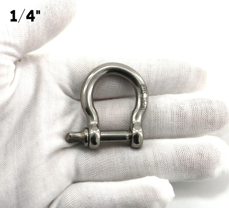 6 Pack 1/4" Stainless Steel D-Ring Shackle Heavy Duty Screw Pin Anchor Shackle gallery