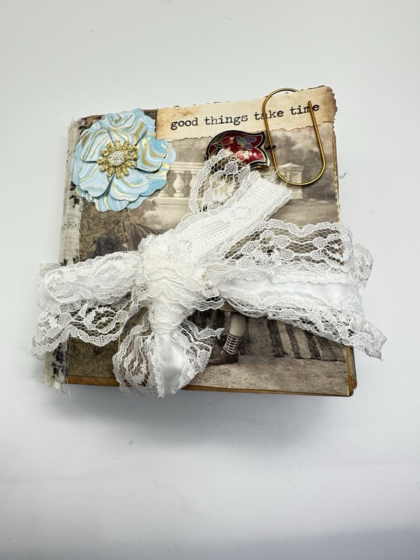 Junk Journal Good Things Take Time Brown Paper Bag Medium Coffee Dyed Paper
