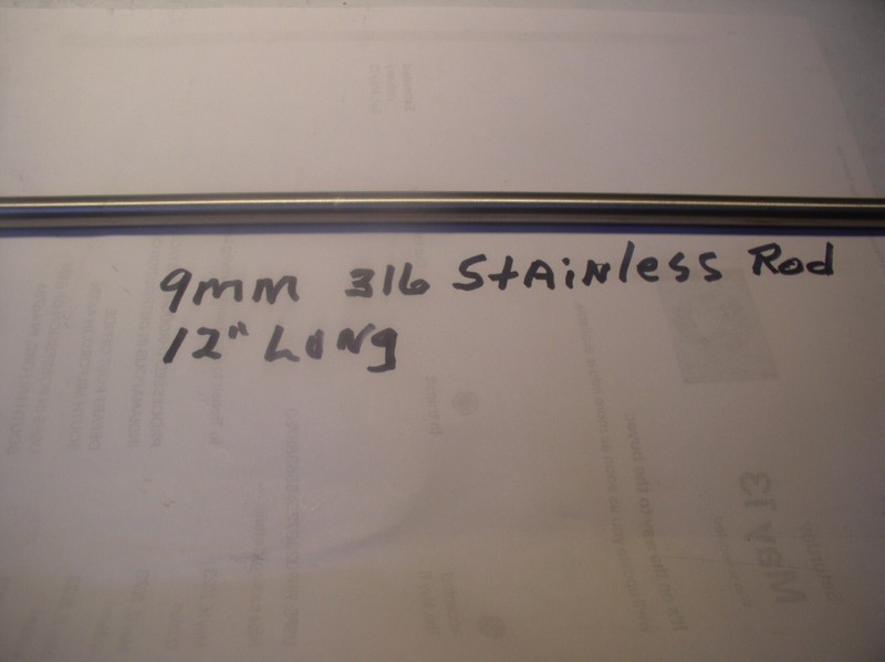 9MM» STAINLESS STEEL ROD 1 PCS. 12″LG. 316 MEDICAL OR MARINE GRADE
