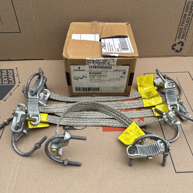 Box of 5 Appleton BJ-4-1520 Bonding Jumper 14” Long Emerson BJ41520 1-1/2”-2”
