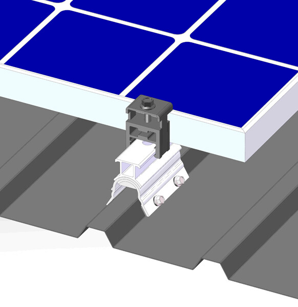 4 or 10 MageBracket Rail-less Solar Mounting Kits R-Panel Trapezoidal Metal Roof