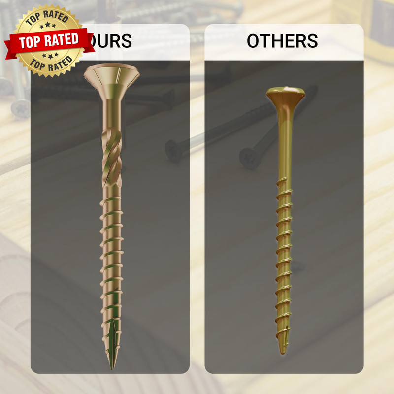 Deck Screws 3 Inch, #10 X 3'', Rust Resistant, Brown Epoxy Coated, Outdoor Screw gallery