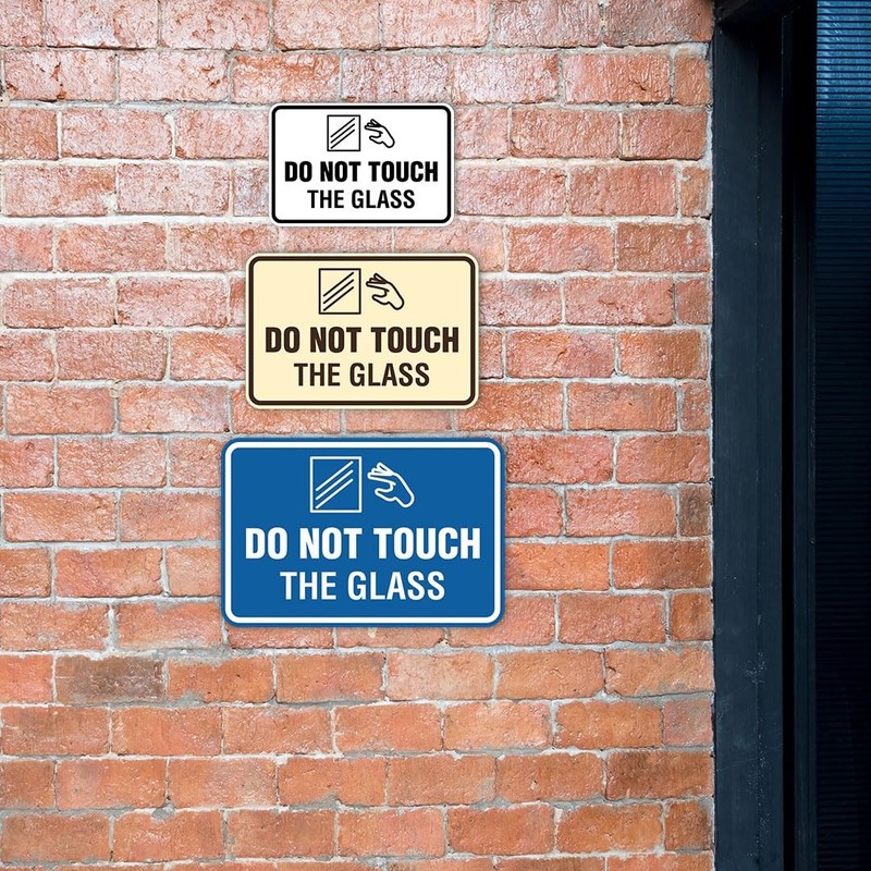 Signs ByLITA Classic Framed Do Not Touch The Glass Wall or Door Sign gallery