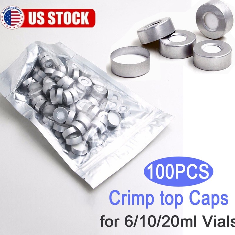10000pcs 20mm Aluminum Crimp Cap PTFE/White Silicone Septa F 10ml Headspace Vial gallery