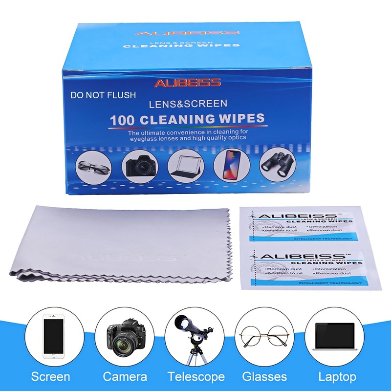 Pre-Moistened Lens Wipes ALIBEISS Screen for 100 Count (Pack of 1) gallery
