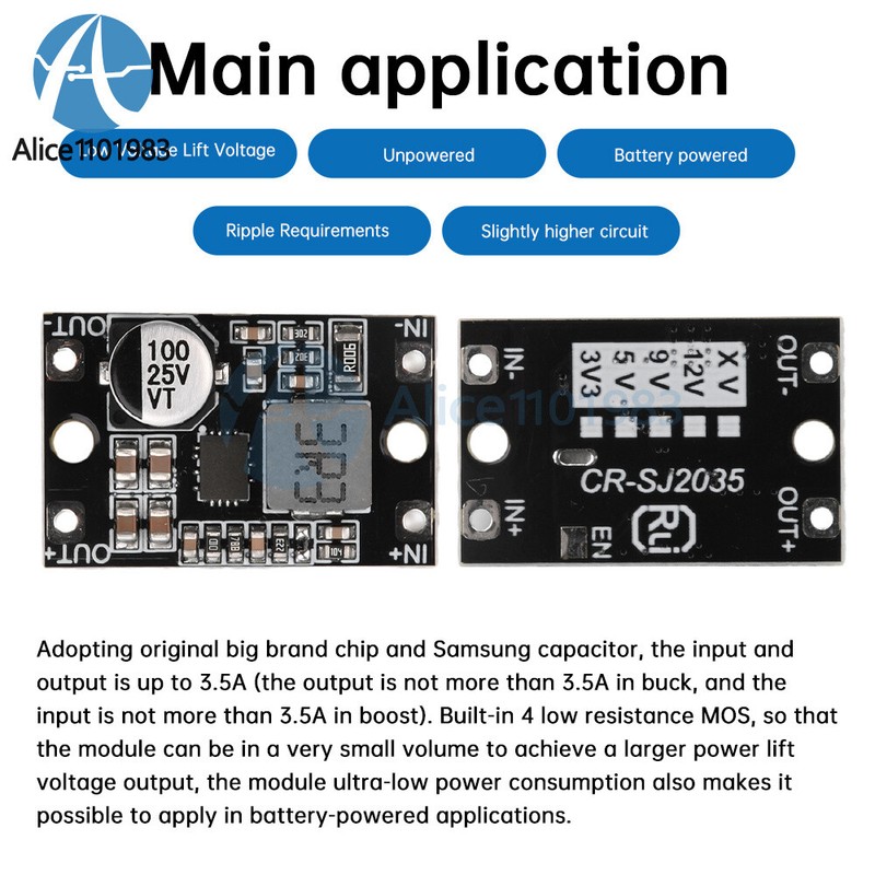 DC-DC Automatic Buck Boost Module 3-20V to 3.3V/5V/12V Step up down Power Module gallery