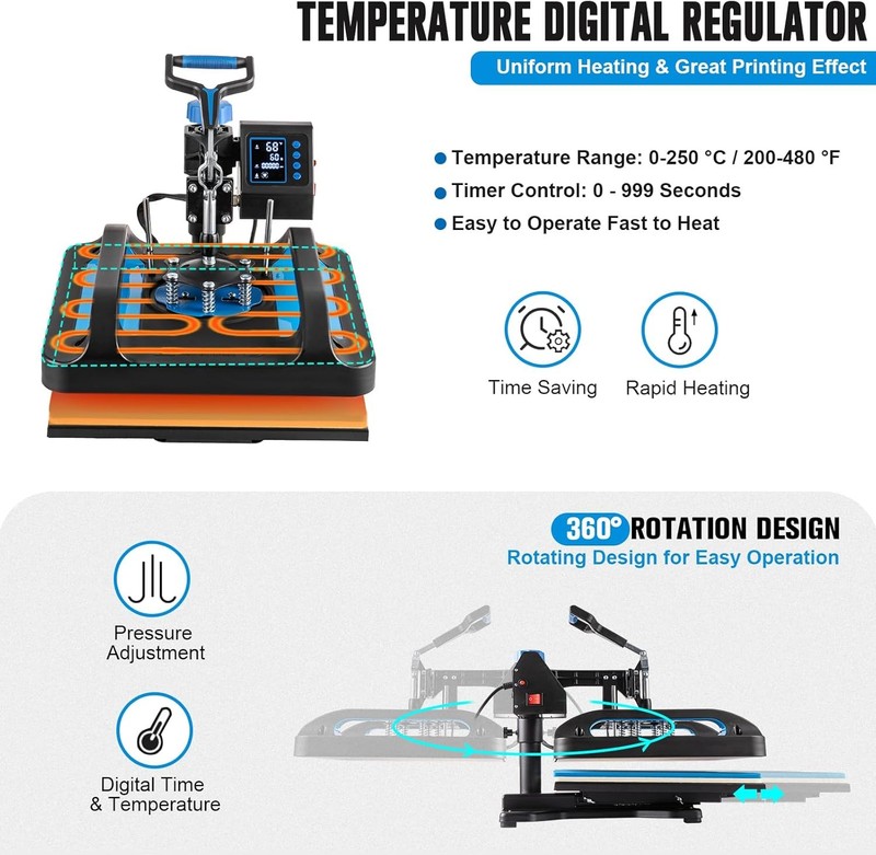 15"x15" 5 in 1 Heat Press Machine T-Shirt Sublimation Printing with 30OZ Tumbler gallery