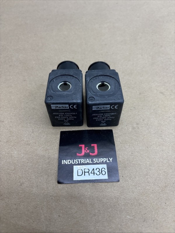 Lot Of (2)Parker Solenoid Valve Coil 483510S6 XS03XS6F 220V 50Hz 240V 60Hz 9W