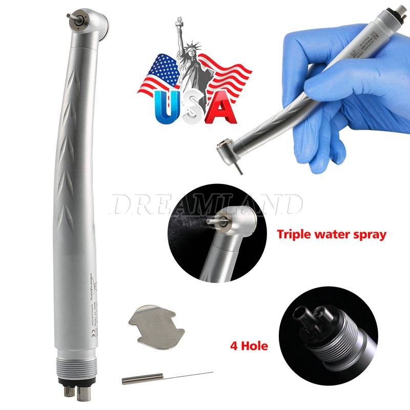 Turbina Dental High Speed Handpiece Push Single/Triple Way Spray 4 Holes