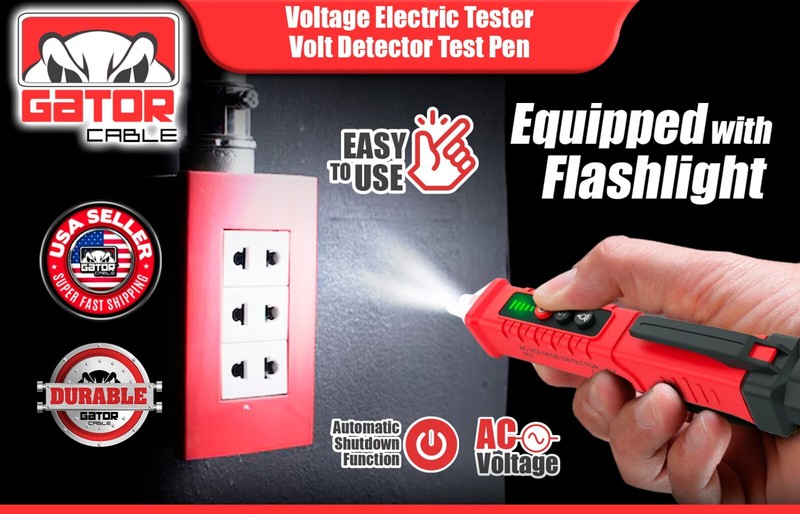 Voltage Electric Tester Volt Detector Test Pen Non-Contact Sensor AC DC 12-1000V gallery