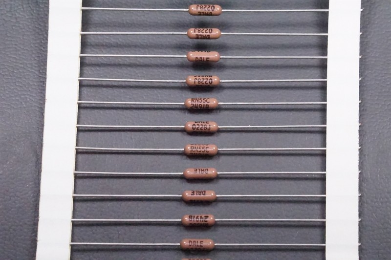 Lot of 5 RN55C2491B Dale Metal Film Resistor 2.49K Ohm 0.1% 1/10W Axial NOS