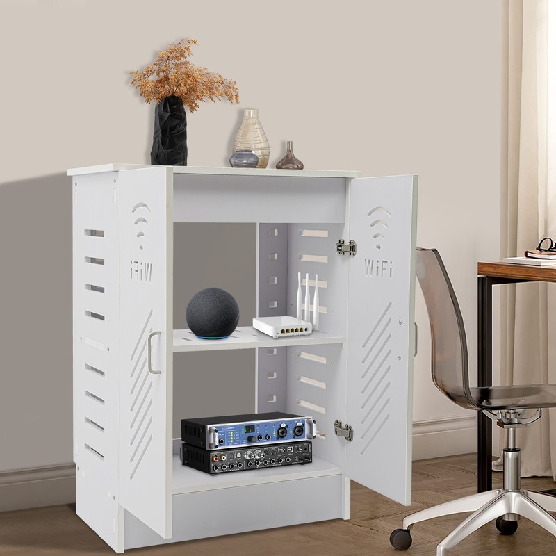 WiFi Router Storage Cabinet, Floor Standing Router Decorative Storage Box gallery