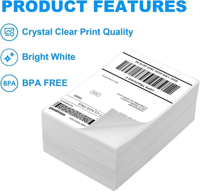 for Zebra & Rollo 4" x 6" Direct Thermal Address Shipping Labels Fanfold Rolls gallery