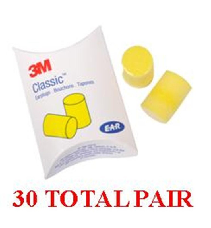 3M EAR Classic Uncorded Foam Pillow Pack 310-1001 – 30 Total Pair