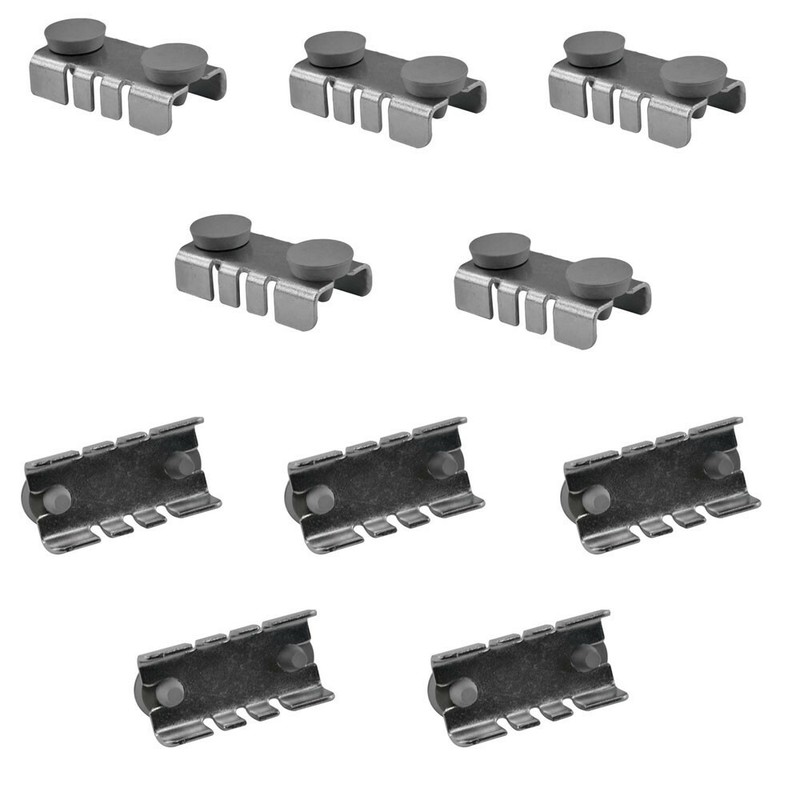 10Pc Center Shelf Rest Clips & Rubber Cushions to Hang Glass Wood Metal Shelves