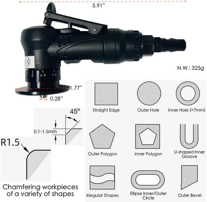 Mini Chamfering Tool 45 Degree Handheld Metal Deburring Trimming Chamfering Mach gallery