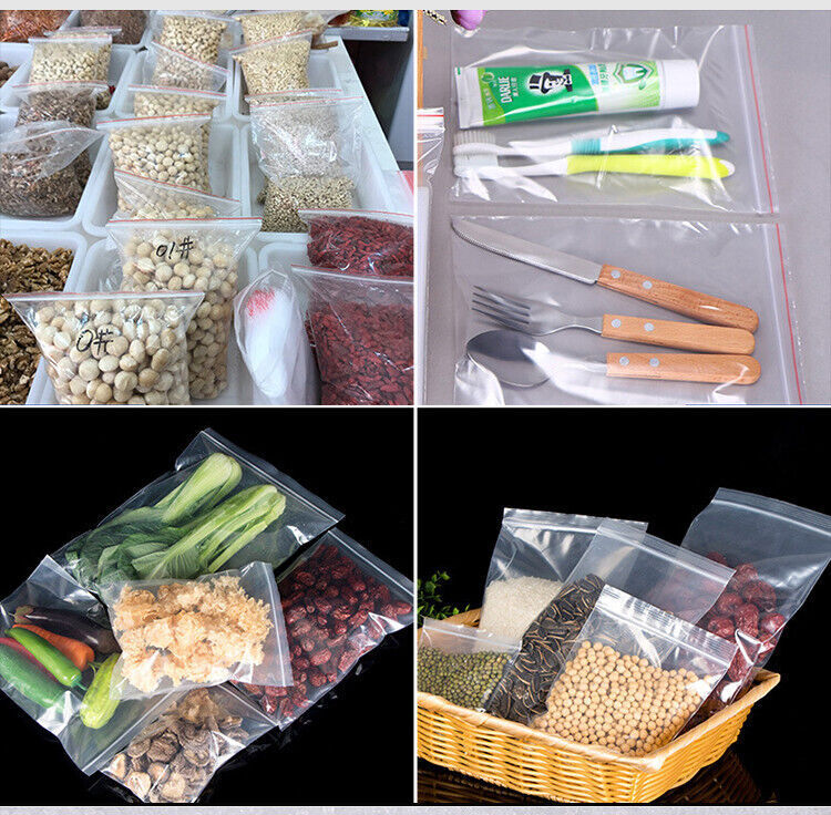 Clear Reclosable Seal Bag Plastic Poly Zipper Bags Zipper W/Hang Hole 2Mil gallery